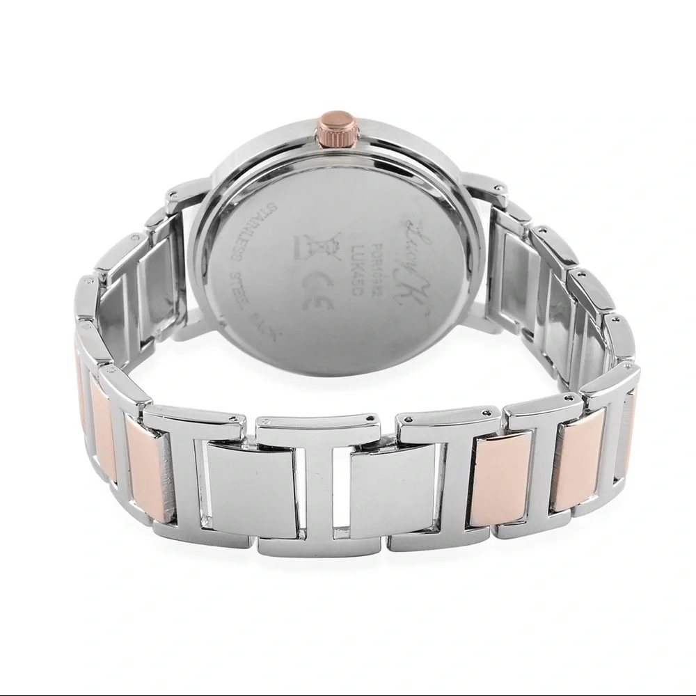 Lucy K Rosetone and Stainless Steel Bracelet Watch